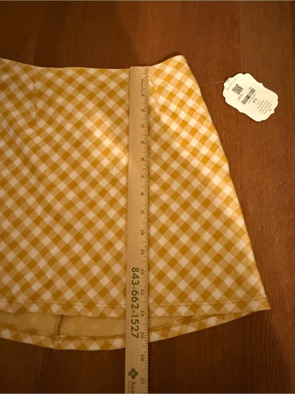 NWT Altar'd State Yellow Gingham Two Piece Set Crop Top Mini Skirt Co-Ord S - Picture 14 of 16